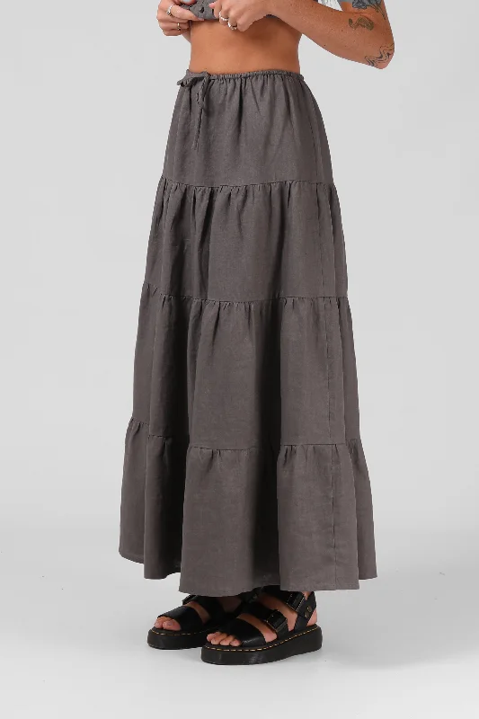 Ruby Maxi Skirt - Olive wool skirt warm