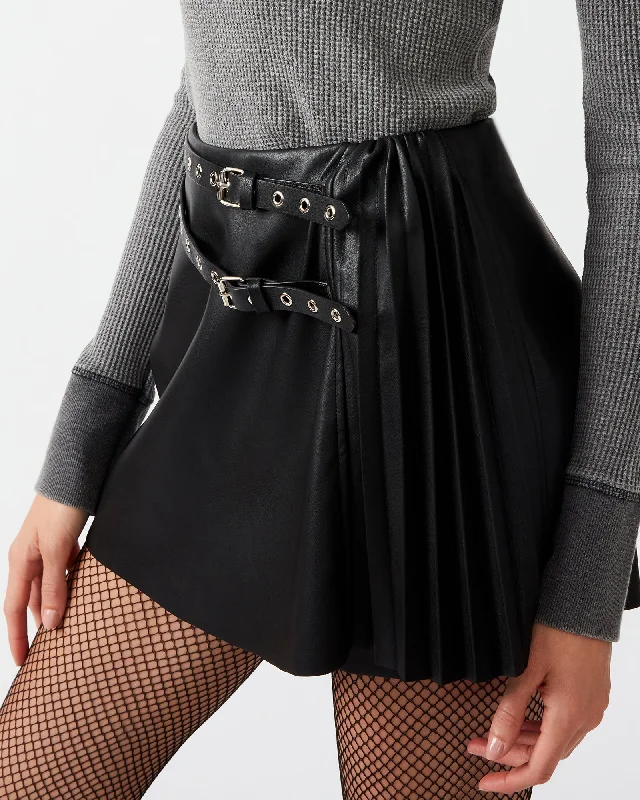 Savina Vegan Leather Skort lace skirt intricate