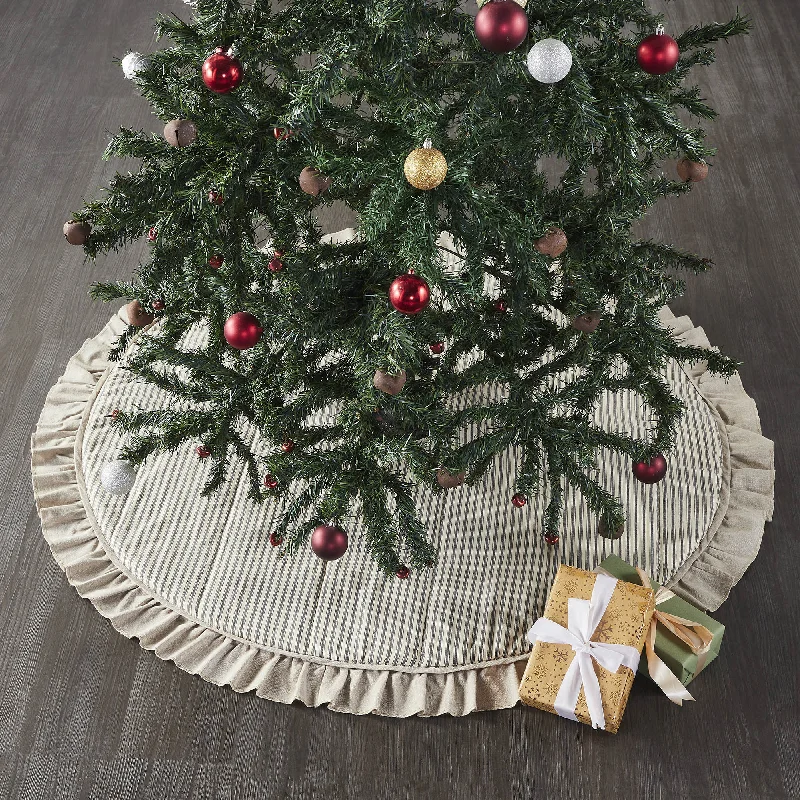 Sawyer Mill Charcoal Ticking Stripe Christmas Tree Skirt 48 VHC Brands lace skirt romantic