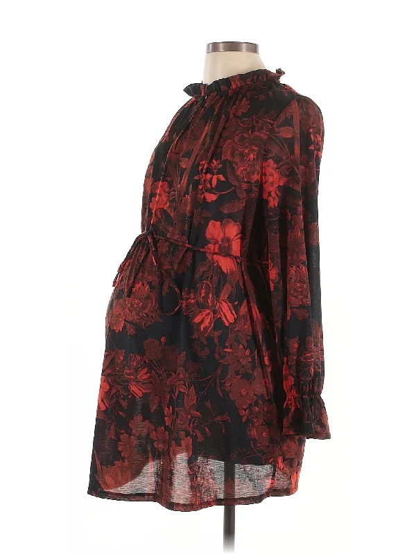 Long Sleeve Blouse Satin Drape Blouse